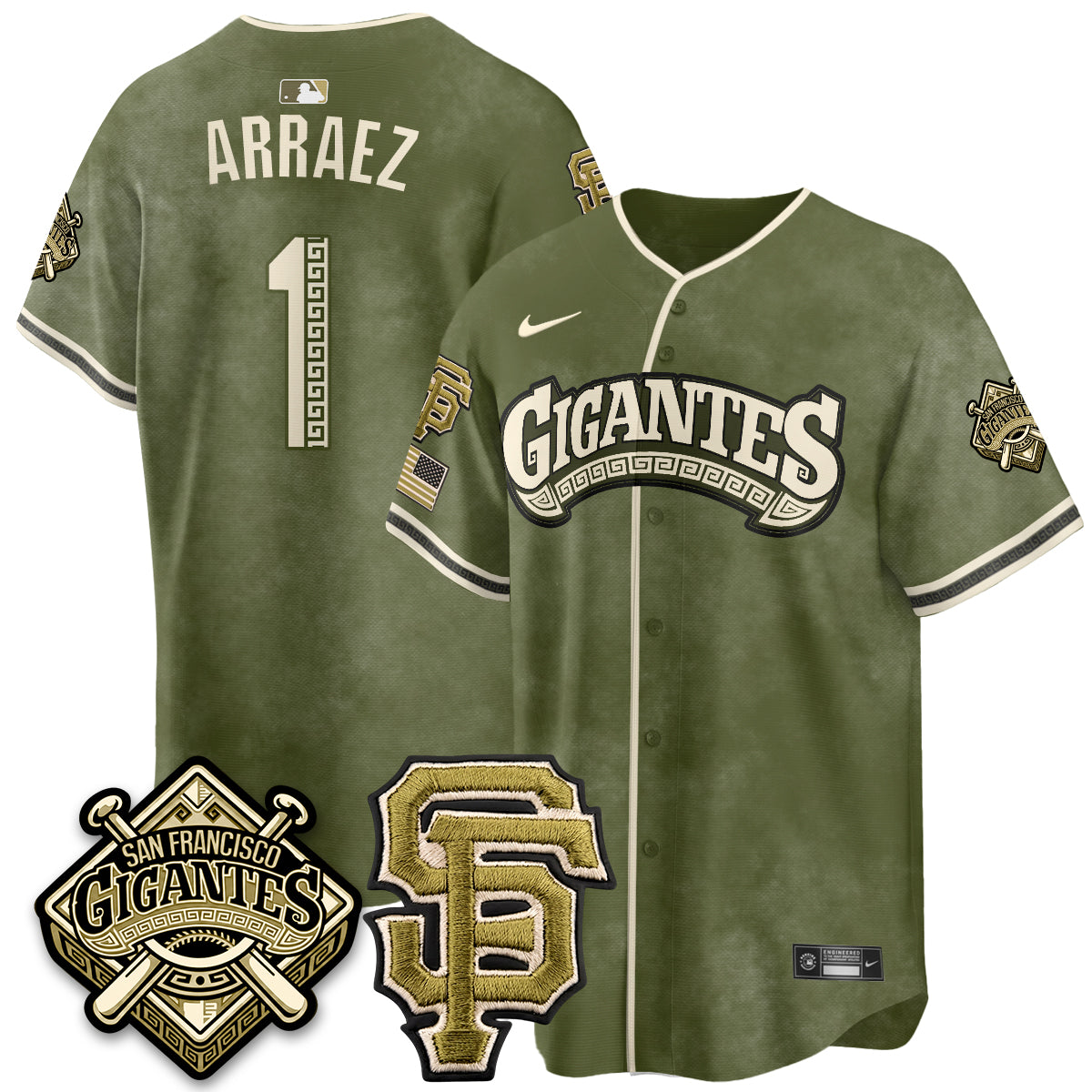 SF New Era Olive 2026 Armed Forces Day Jersey - All Stitched