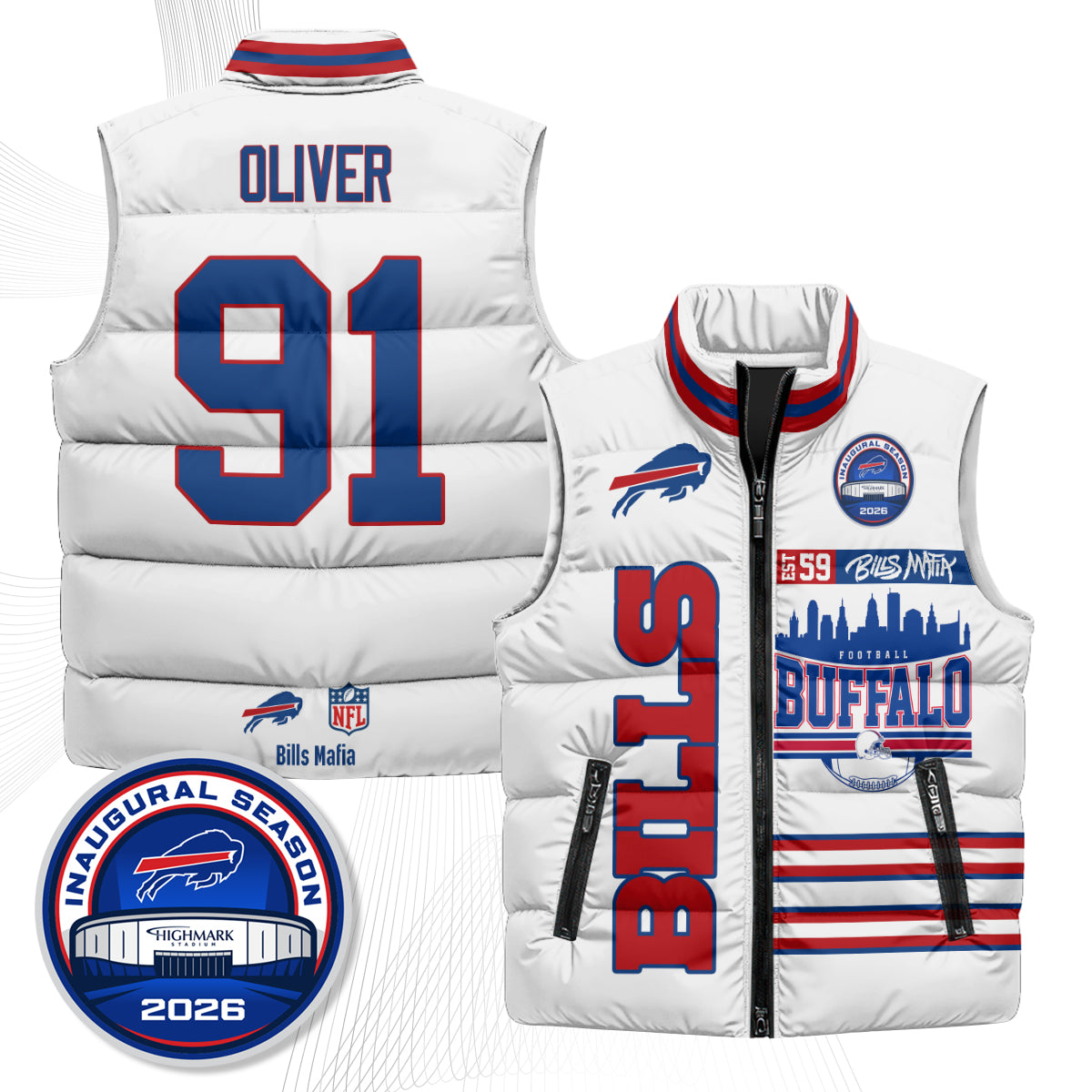 Buffalo Bills "Mafia" Edition Puffer Vest - Printed