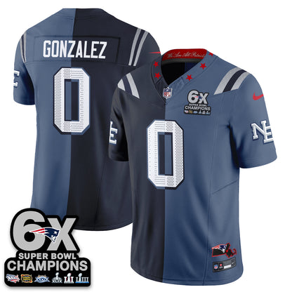 NE 6X Champs Rivalries Split Edition Vapor Jersey - Stitched (V2)