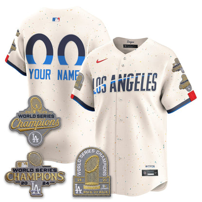 LAD Gold Collection Stadium Vapor Limited Custom Jersey - Back to Back 9x Champs - All Stitched