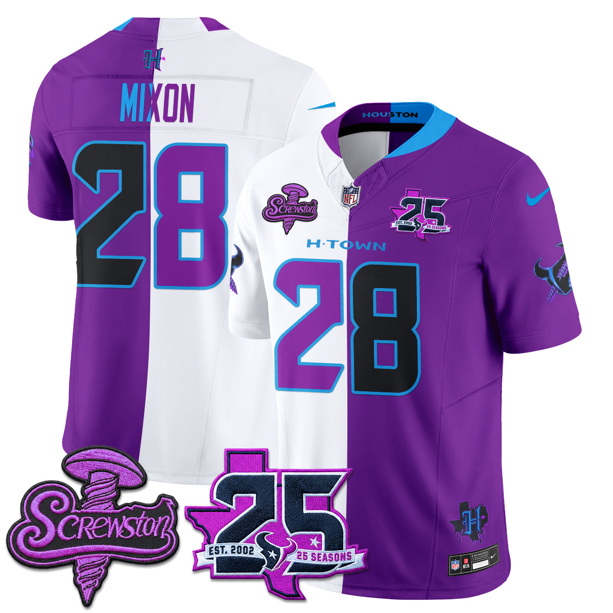 HOU DJ Screw Split Vapor Jersey - Stitched