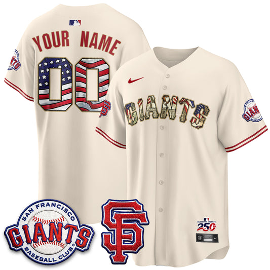 San Francisco Giants2026 Independence Day USA Custom Jersey - Stitched
