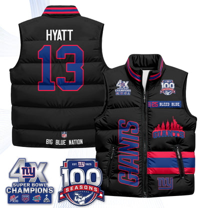 NYG 4X Champs S.Bowl Puffer Vest - Printed