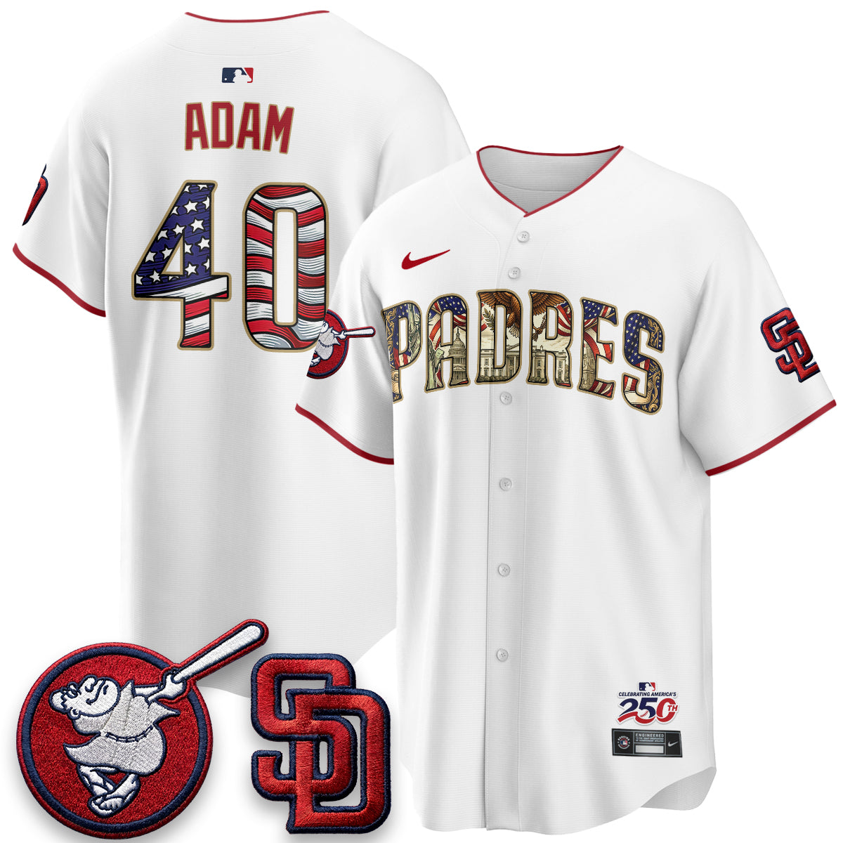 San Diego Padres 2026 Independence Day USA Vapor Limited Jersey - Stitched