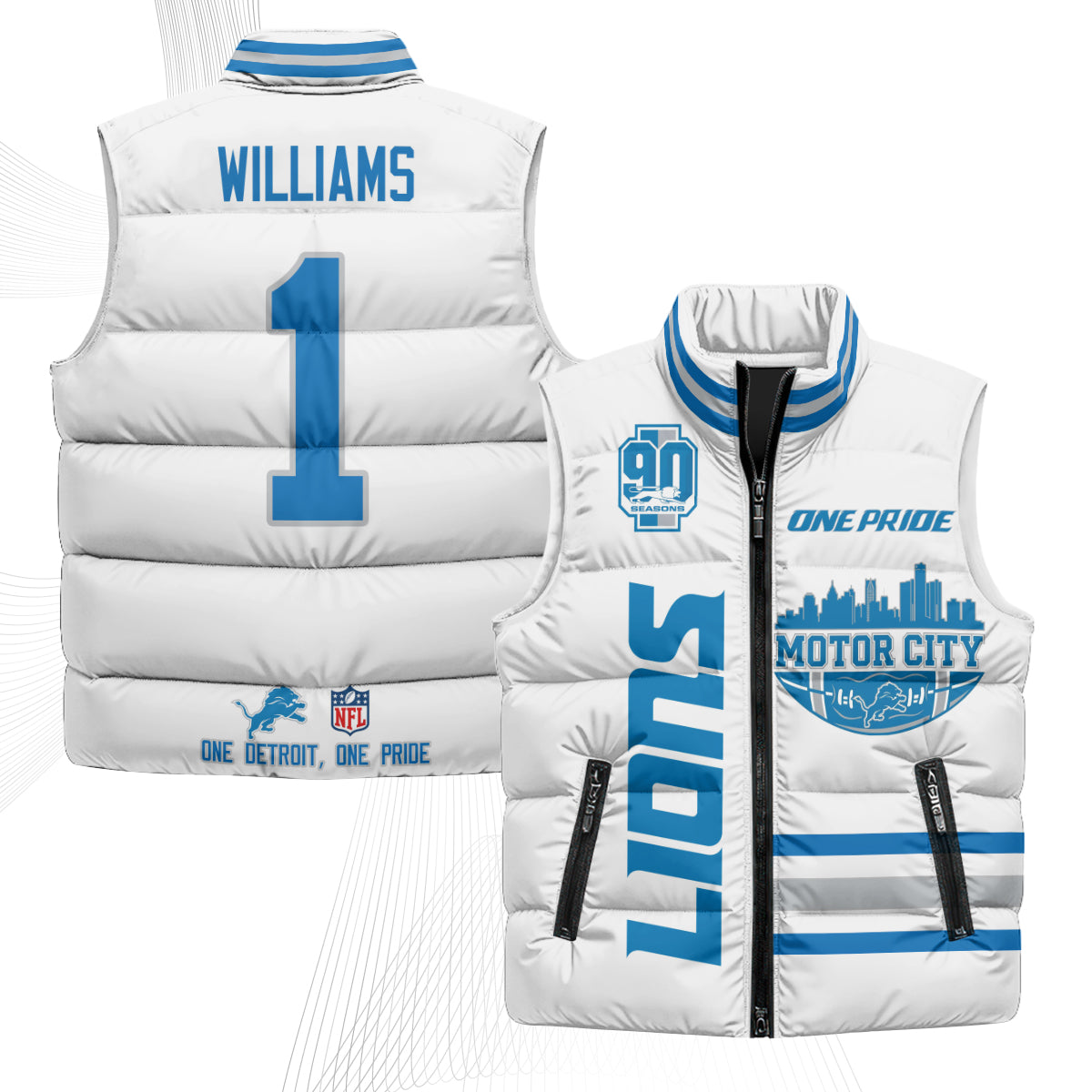 DET Motor City Puffer Vest - Printed
