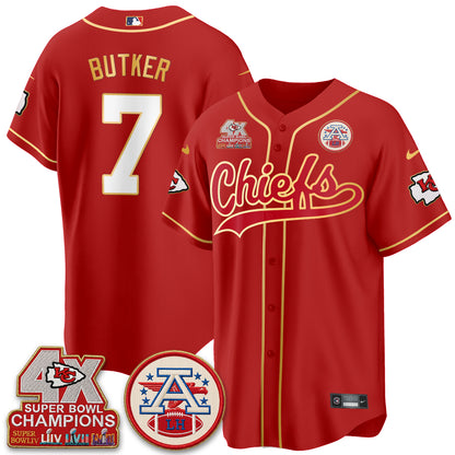 KC 4X Champs Gold Trim Edition Vapor Baseball Jersey - Stitched