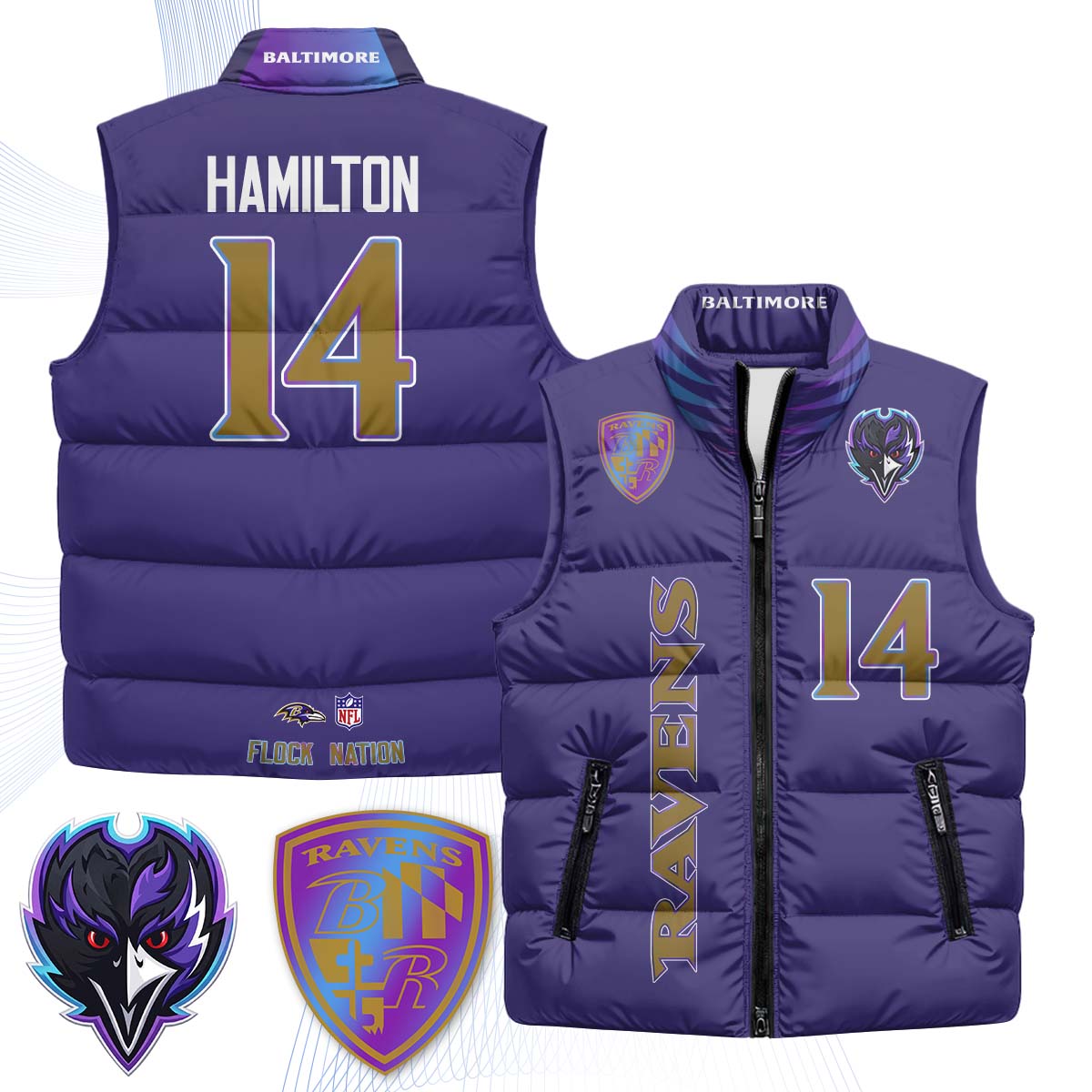 BAL "The Flock" Puffer Vest - Printed (V2)