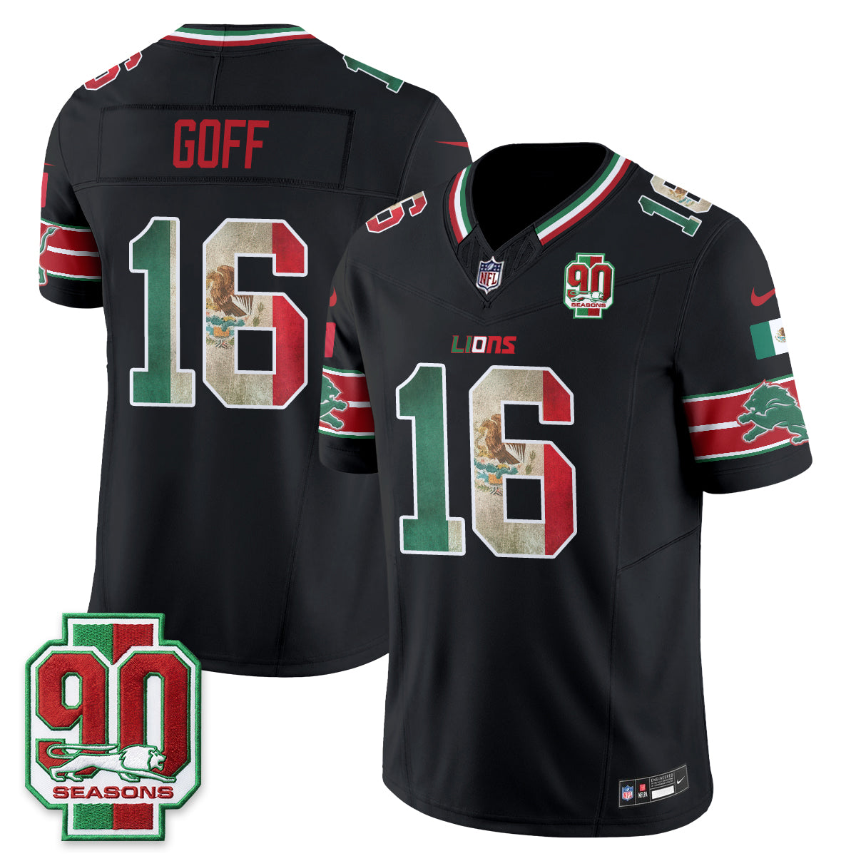 DET Mexico Edition Vapor Jersey - Stitched