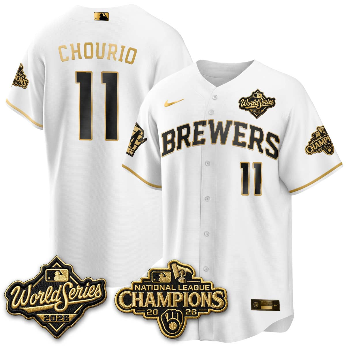 Milwaukee Brewers 2026 NL Champions Vapor Jersey - Stitched
