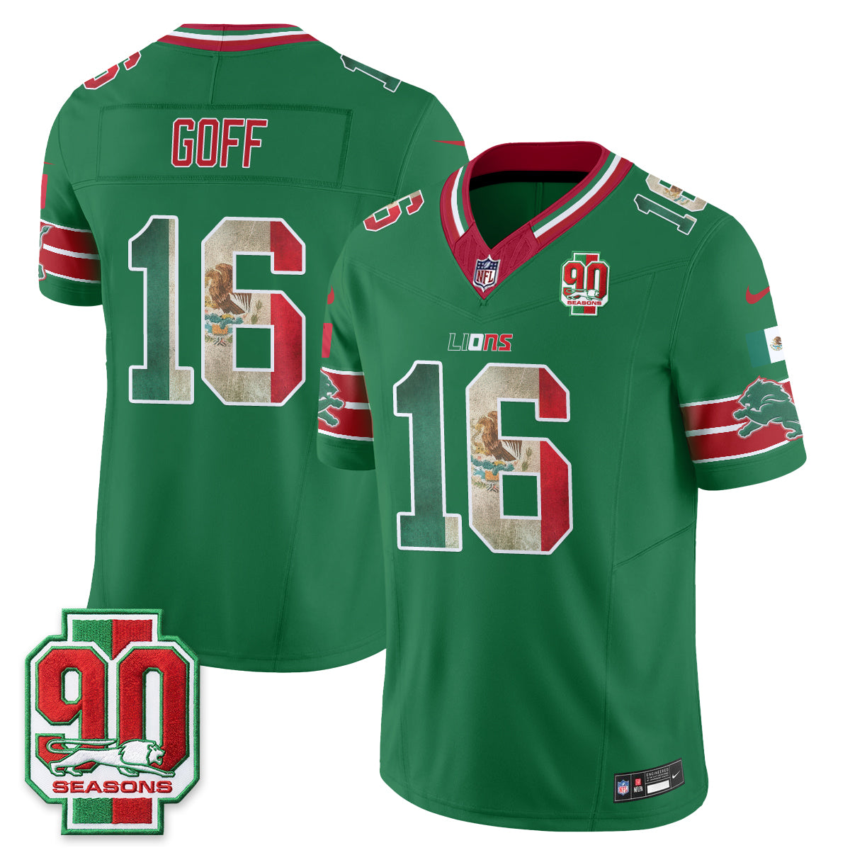 DET Mexico Edition Vapor Jersey - Stitched