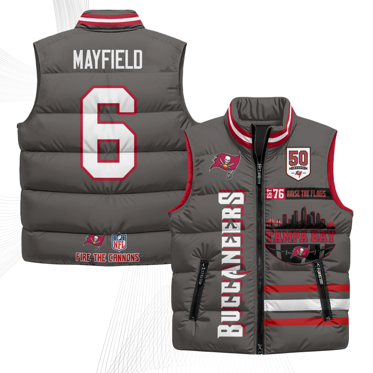 TB "Raise the Flags" Puffer Vest - Printed