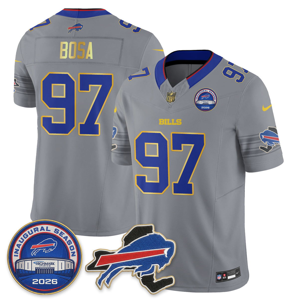 BUF 2026 Royal Gold Trim Edition Vapor Jersey - Stitched