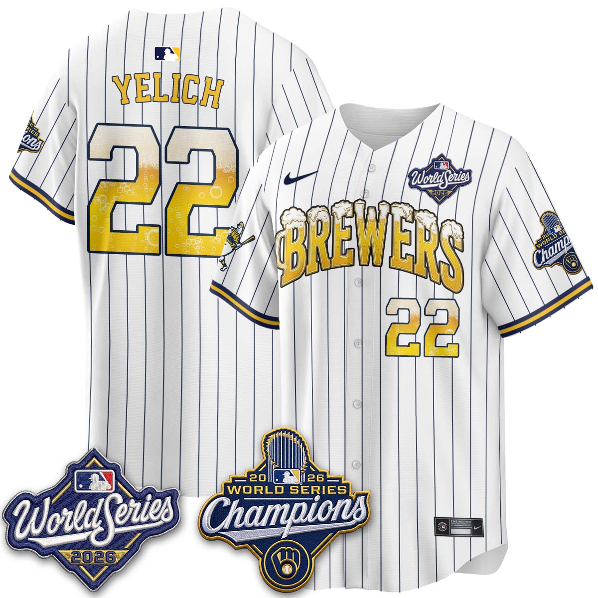 MIL "Pitcher & Pint" 2026 WS Champions Vapor Jersey - Stitched (#32 Tiktok)