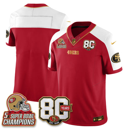 SF 80 Years & 5X Champs Vapor Jersey - Stitched