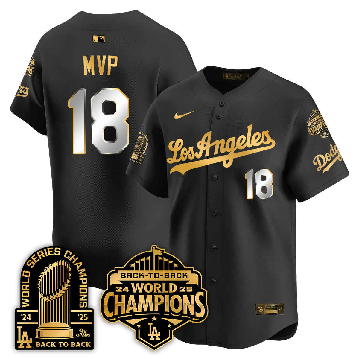 LAD Gold Collection Limited Gold Jersey - 9x & B2B Champs - All Stitched