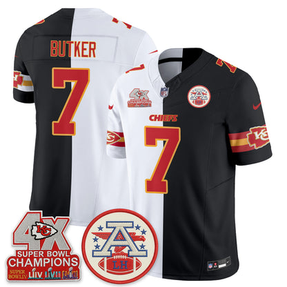 Kansas City Chiefs 4X Champs Patch Split Edition Vapor Jersey - Stitched