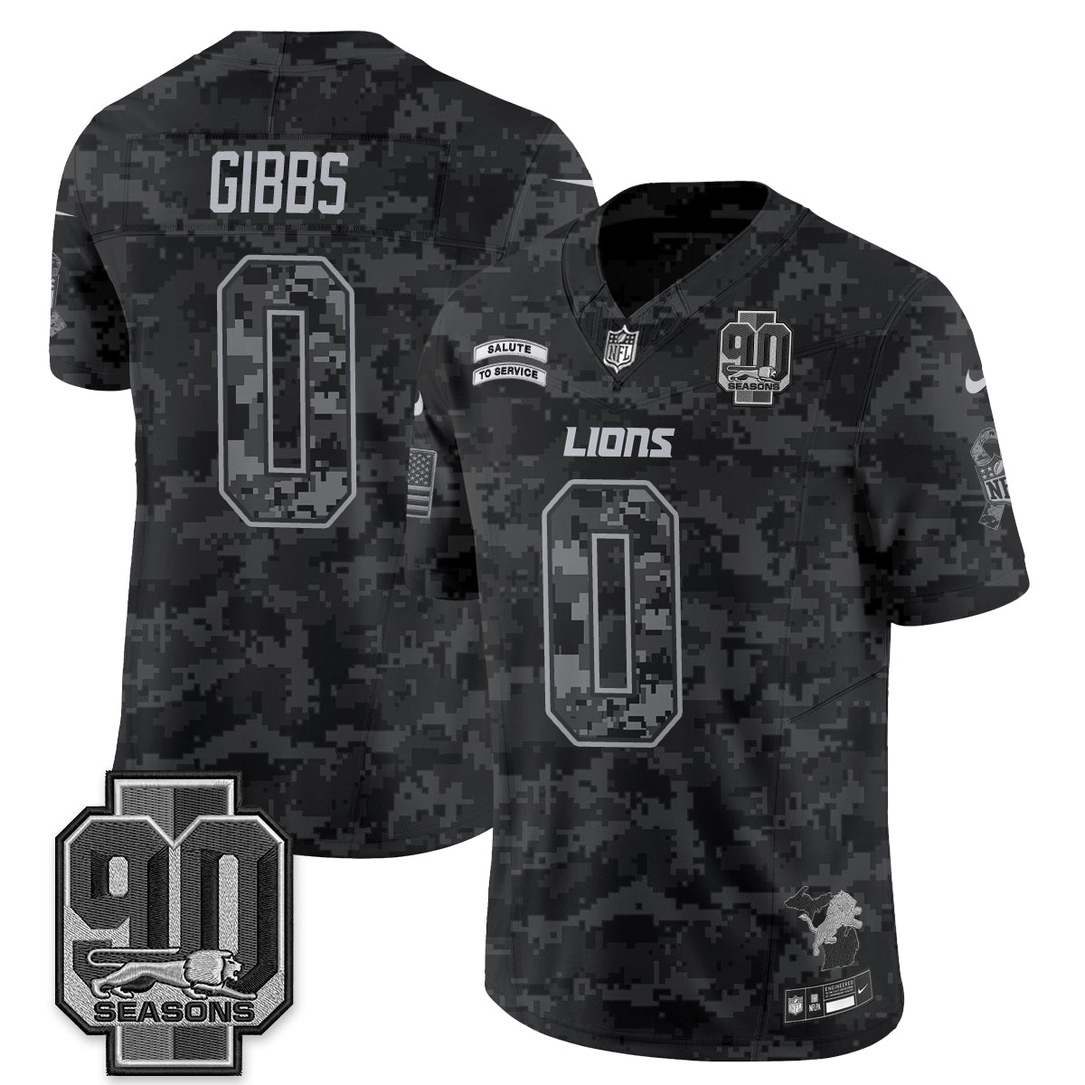 Detroit Lions 2026 Salute to Service Vapor Jersey V2- Stitched