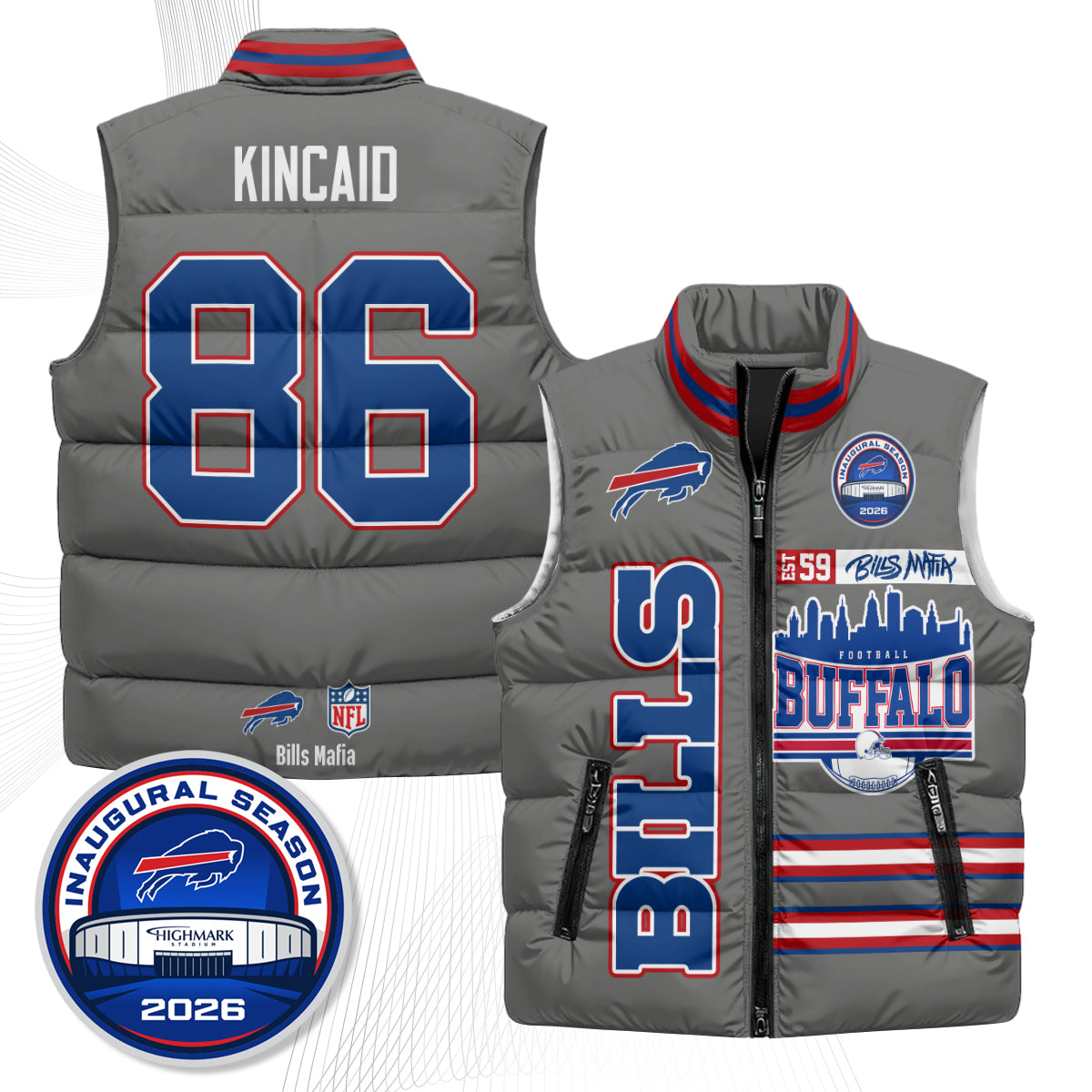 Buffalo Bills "Mafia" Edition Puffer Vest - Printed