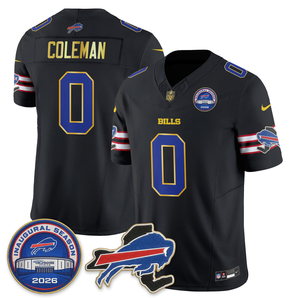 BUF 2026 Royal Gold Trim Edition Vapor Jersey - Stitched