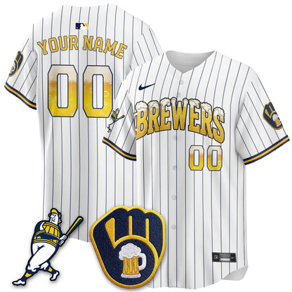 Milwaukee Brewers "Pitcher & Pint" Edition Vapor Limited Custom Jersey - Stitched