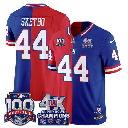 New York Giants 4X SBowl Split Edition Vapor Jersey - Stitched