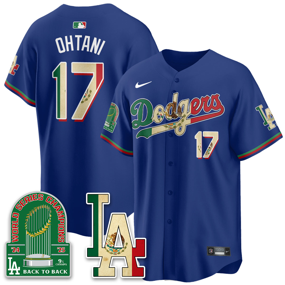 Los Angeles Dodgers Mexico Style Vapor Jersey- Stitched