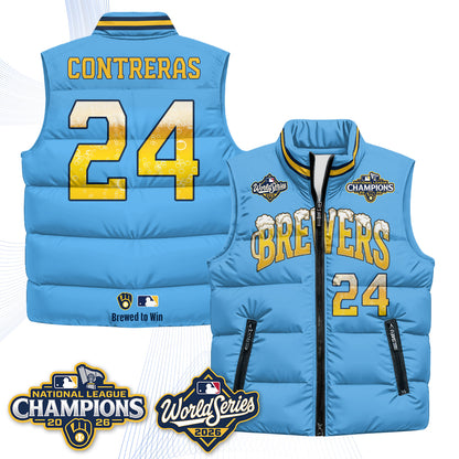 MIL "Pitcher & Pint" 2026 NL Champions Puffer Vest - Printed