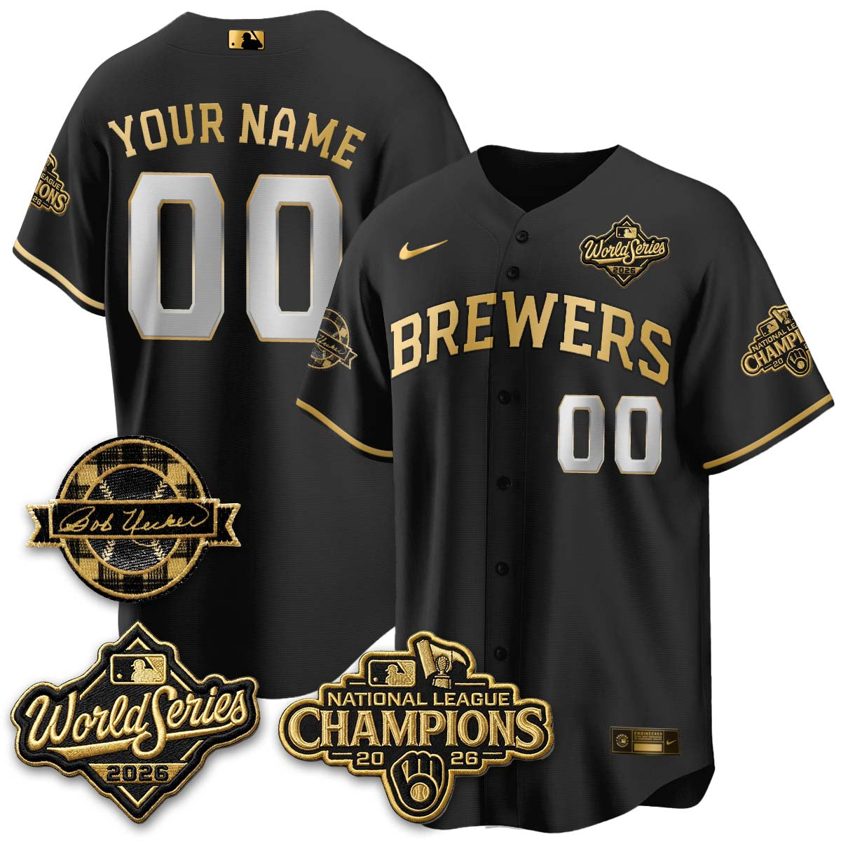 MIL 2026 NL Champions - Bob Uecker Patch Custom Vapor Jersey - Stitched