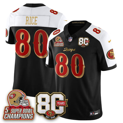 SF 80 Years & 5X Champs Rivalries Vapor Jersey - Stitched