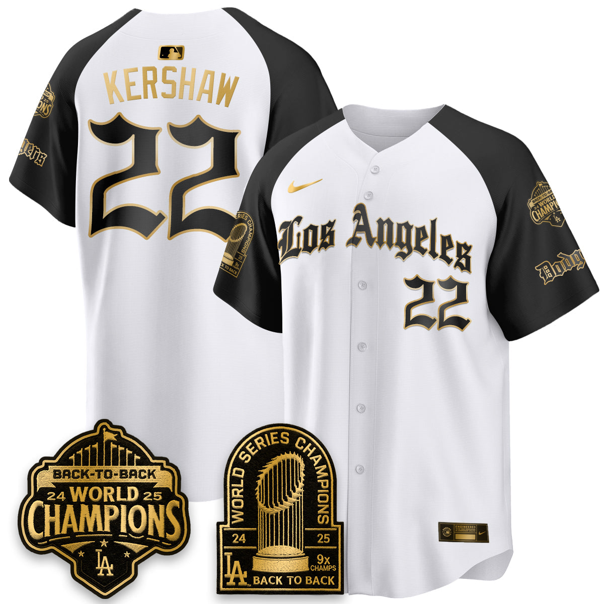 LAD WS Champions Back 2 Back Patch Vapor Premier Limited Gothic Gold Edition Jersey - All Stitched