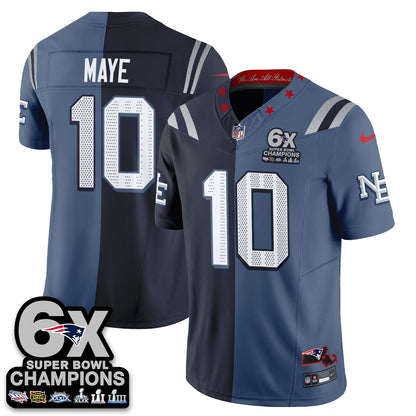 NE 6X Champs Rivalries Split Edition Vapor Jersey - Stitched (V2)