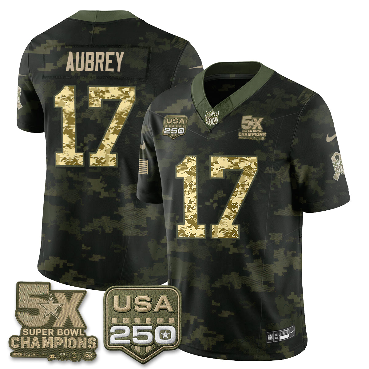 DAL 2026 Salute to Service Edition Vapor Jersey V2- Stitched