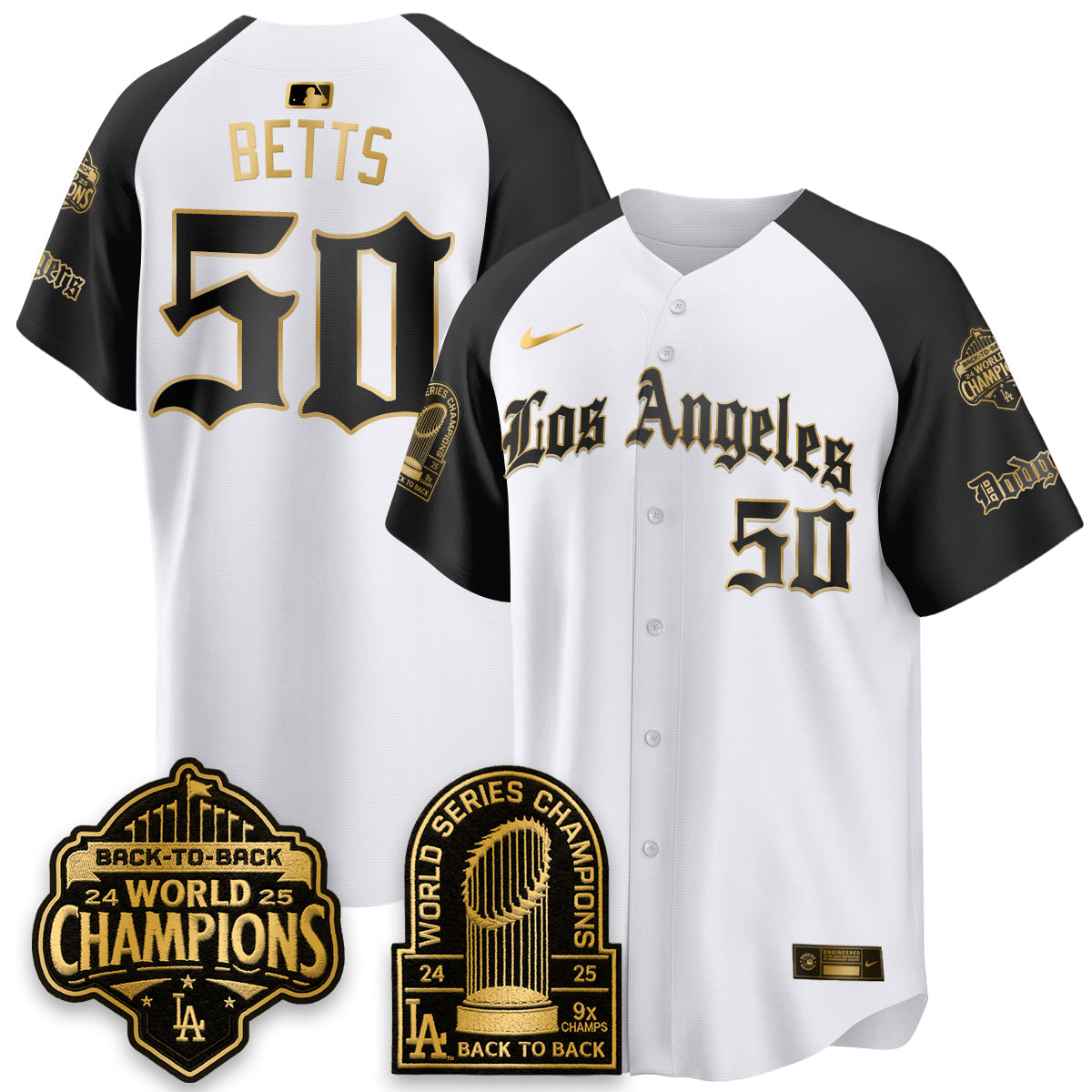 LAD WS Champions Back 2 Back Patch Vapor Premier Limited Gothic Gold Edition Jersey - All Stitched