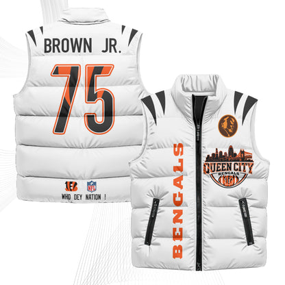 CIN John Madden Patch Puffer Vest - Printed