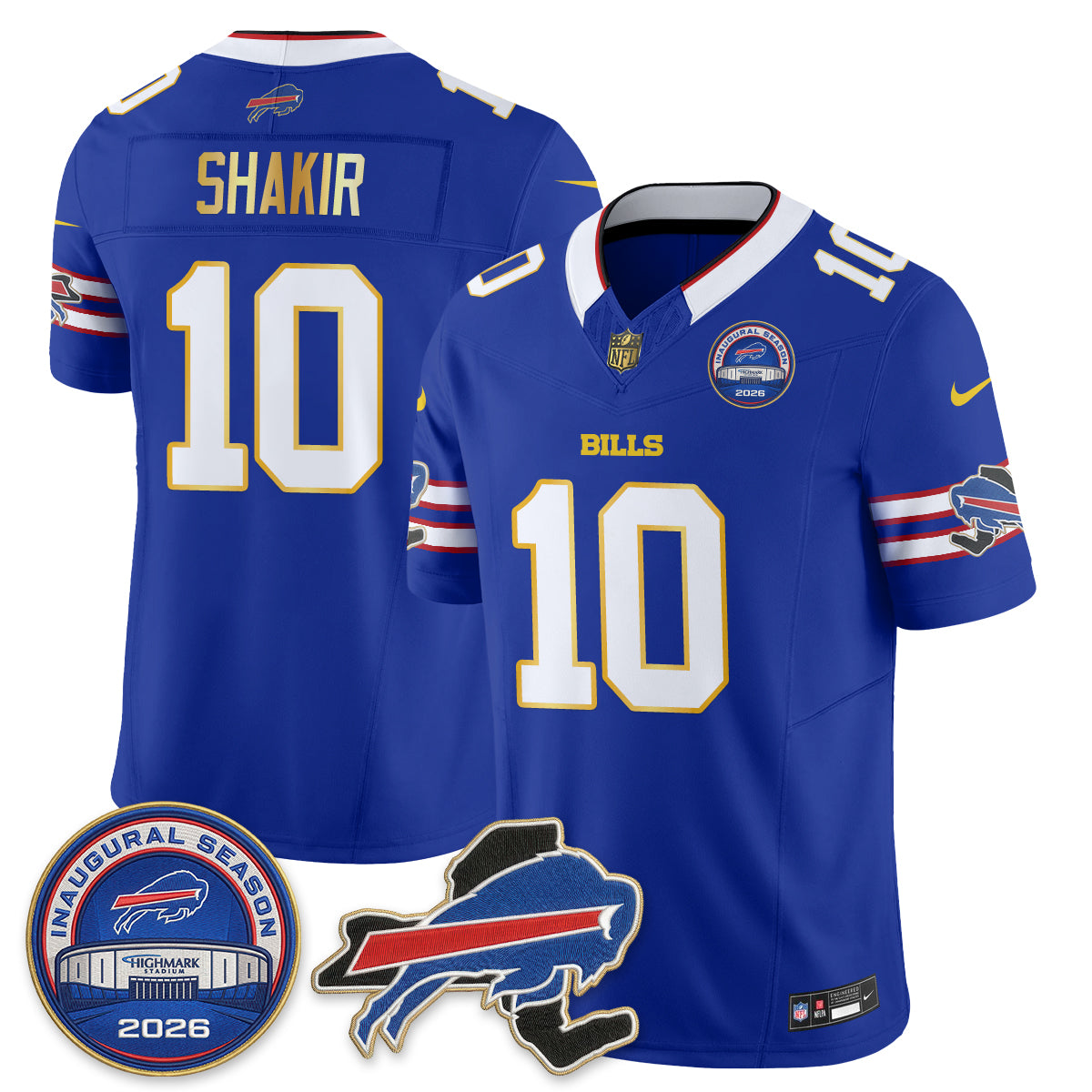BUF 2026 Royal Gold Trim Edition Vapor Jersey - Stitched