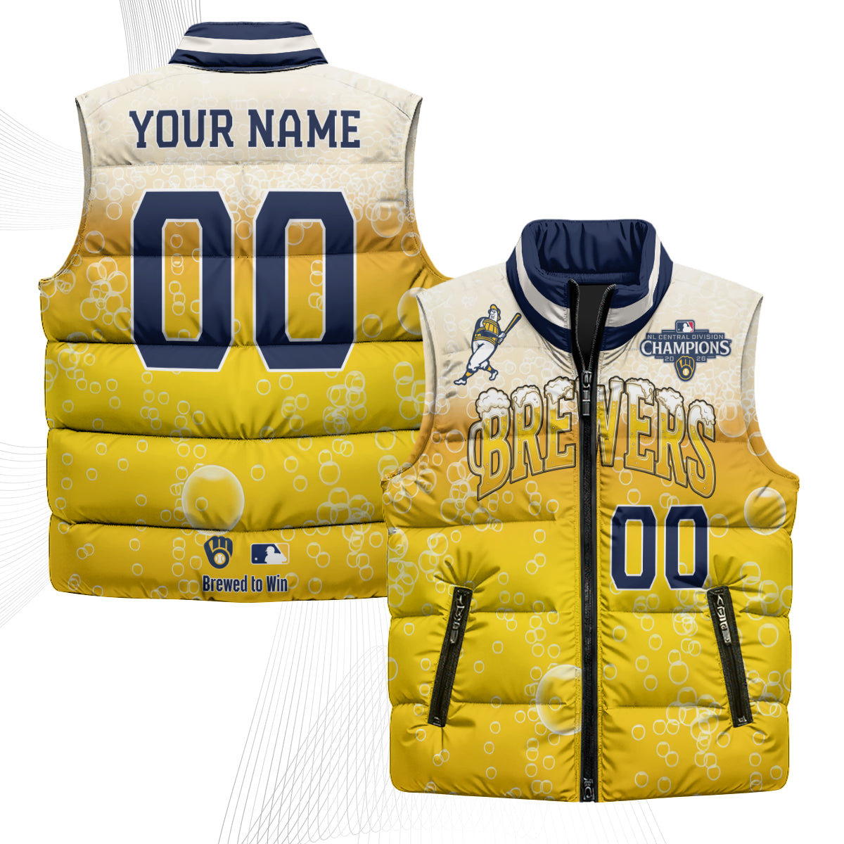 MIL 2026 NL Division Champs Custom Puffer Vest - Printed