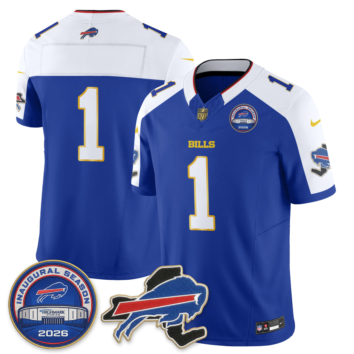 BUF 2026 Royal Gold Trim Edition Vapor Jersey - Stitched