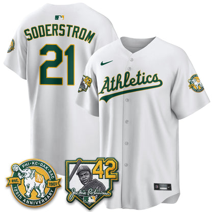 OAK 2026 Jackie Robinson Day - Celebrating 125 Years Limited Vapor Jersey - All Stitched