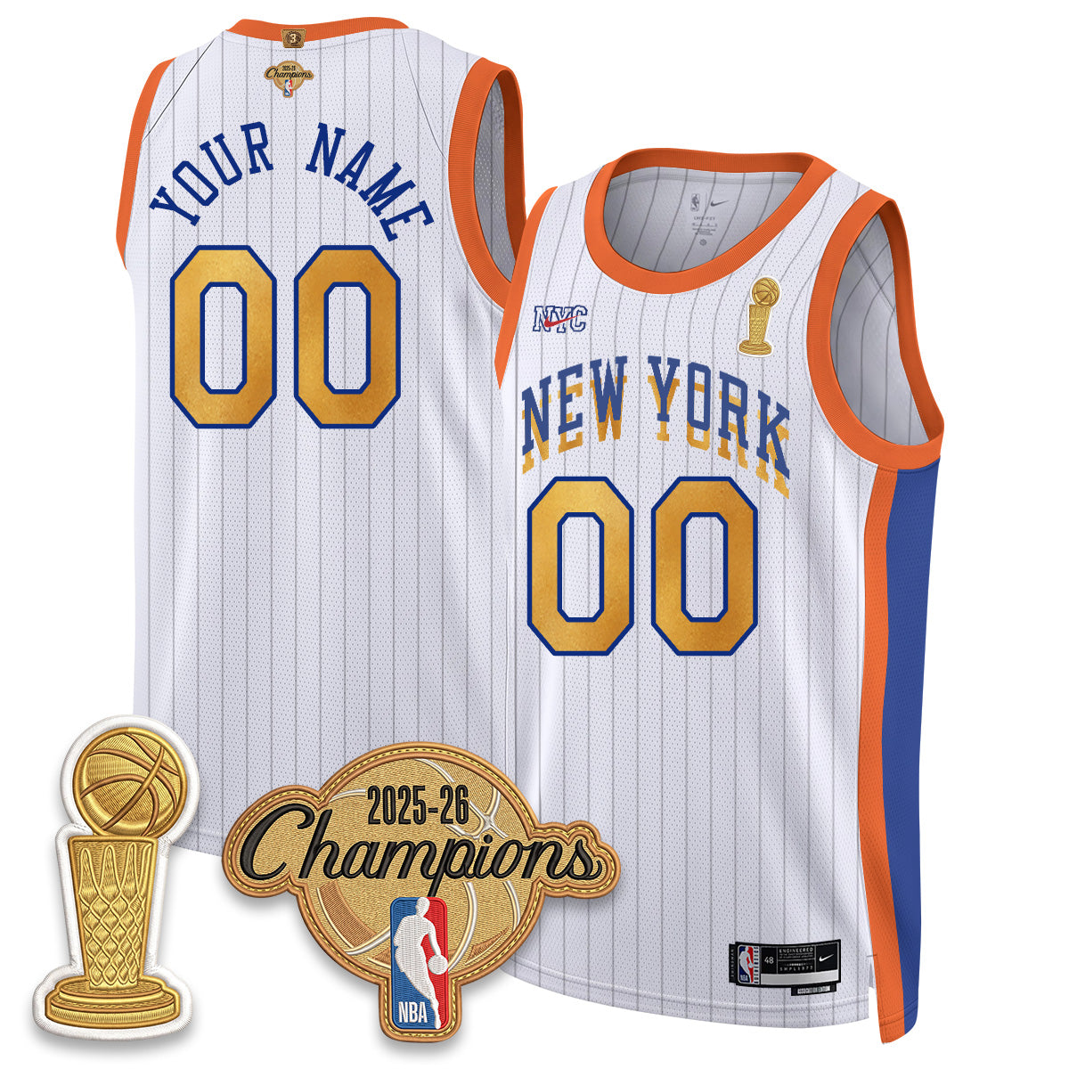 NYK Champions Night Custom Vapor Jersey - Stitched