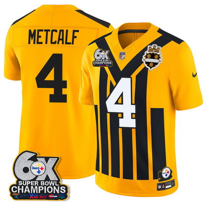 Pittsburgh Steelers 6X Champs Throwback V2 Vapor Jersey - Stitched