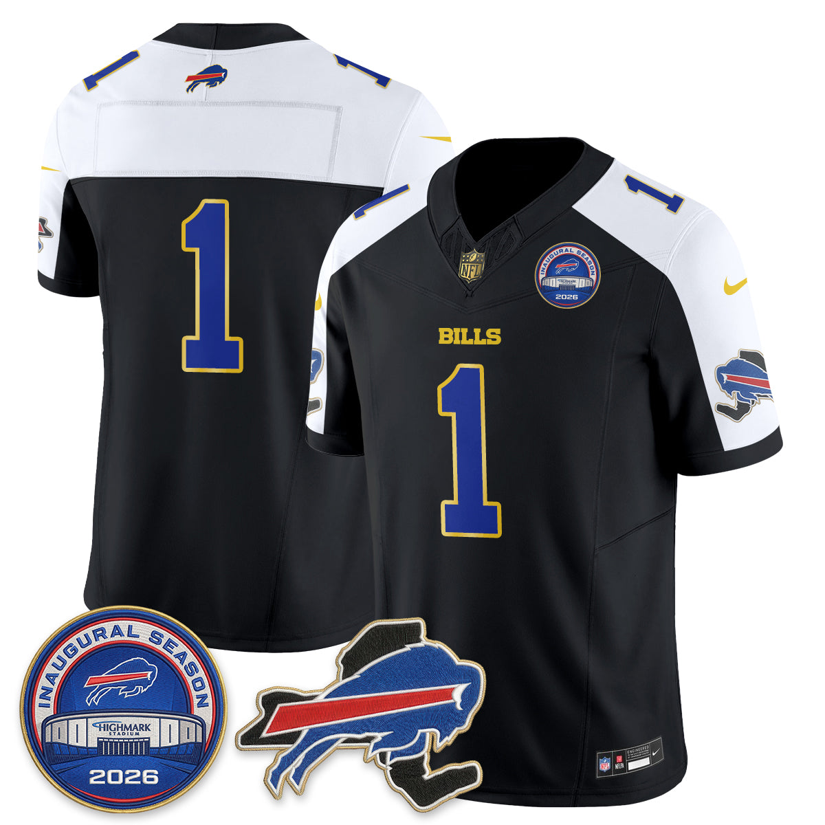 BUF 2026 Royal Gold Trim Edition Vapor Jersey - Stitched