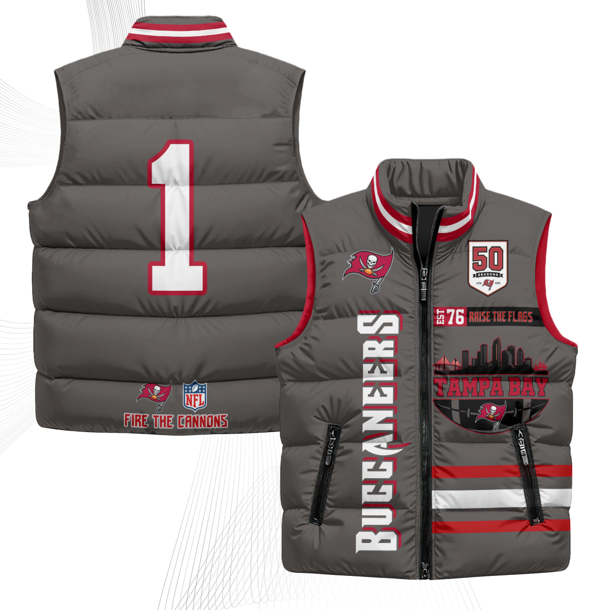 TB "Raise the Flags" Puffer Vest - Printed