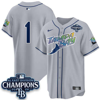Tampa Bay Rays 2026 AL East Champs Vapor Jersey - Stitched