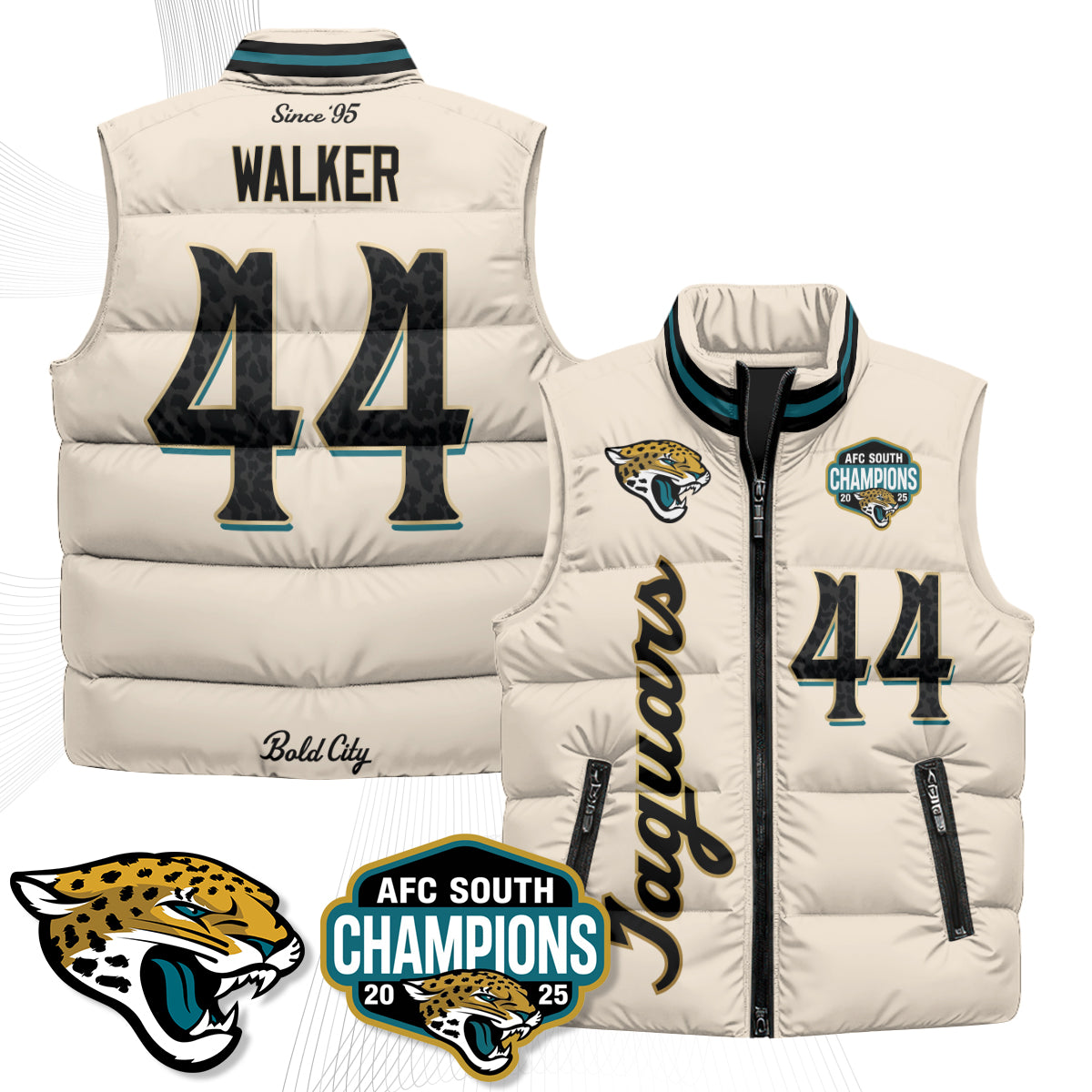 Jacksonville Jaguars 2026 Rivalries Puffer Vest - Printed