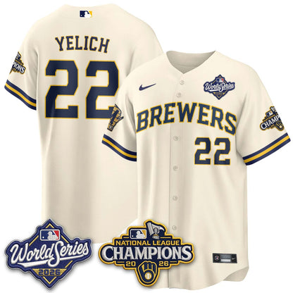 Milwaukee Brewers 2026 NL Champions Vapor Jersey - Stitched