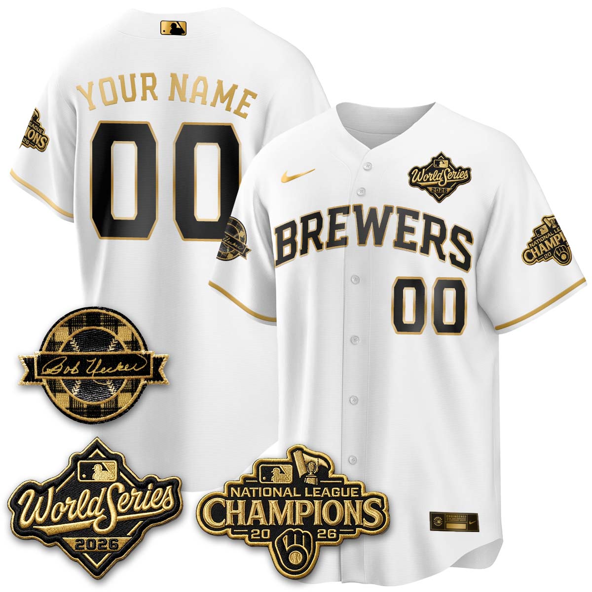 MIL 2026 NL Champions - Bob Uecker Patch Custom Vapor Jersey - Stitched