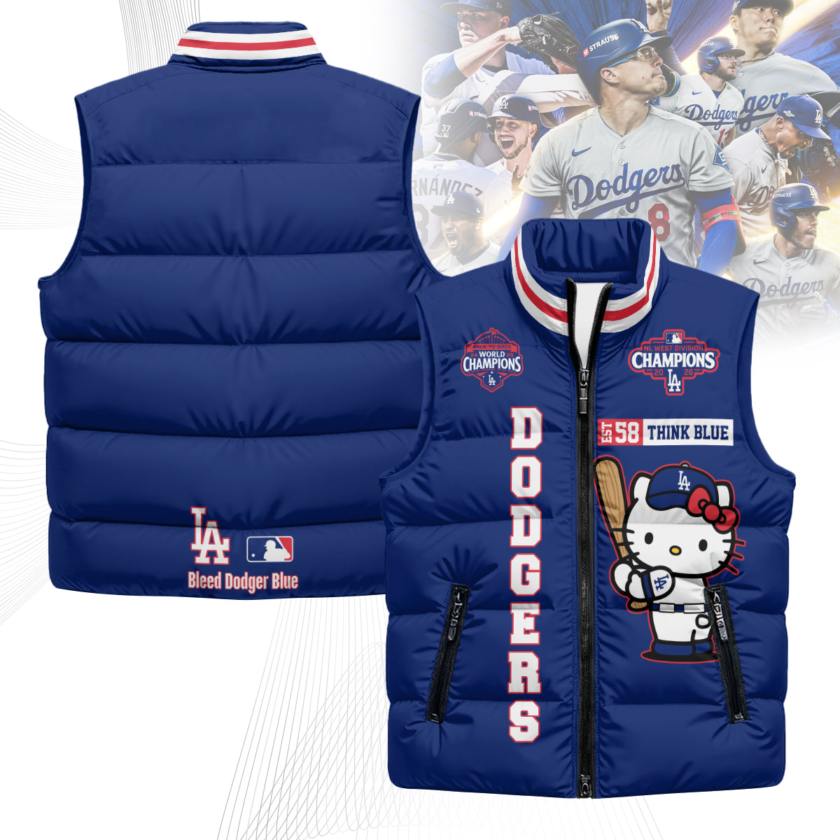 LAD x Meow KT Puffer Vest - Printed