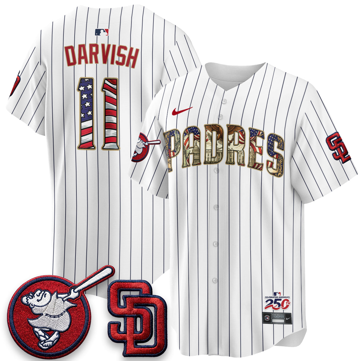 San Diego Padres 2026 Independence Day USA Vapor Limited Jersey - Stitched
