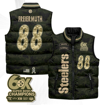 Pittsburgh Steelers 2026 Salute to Service Puffer Vest - Printed