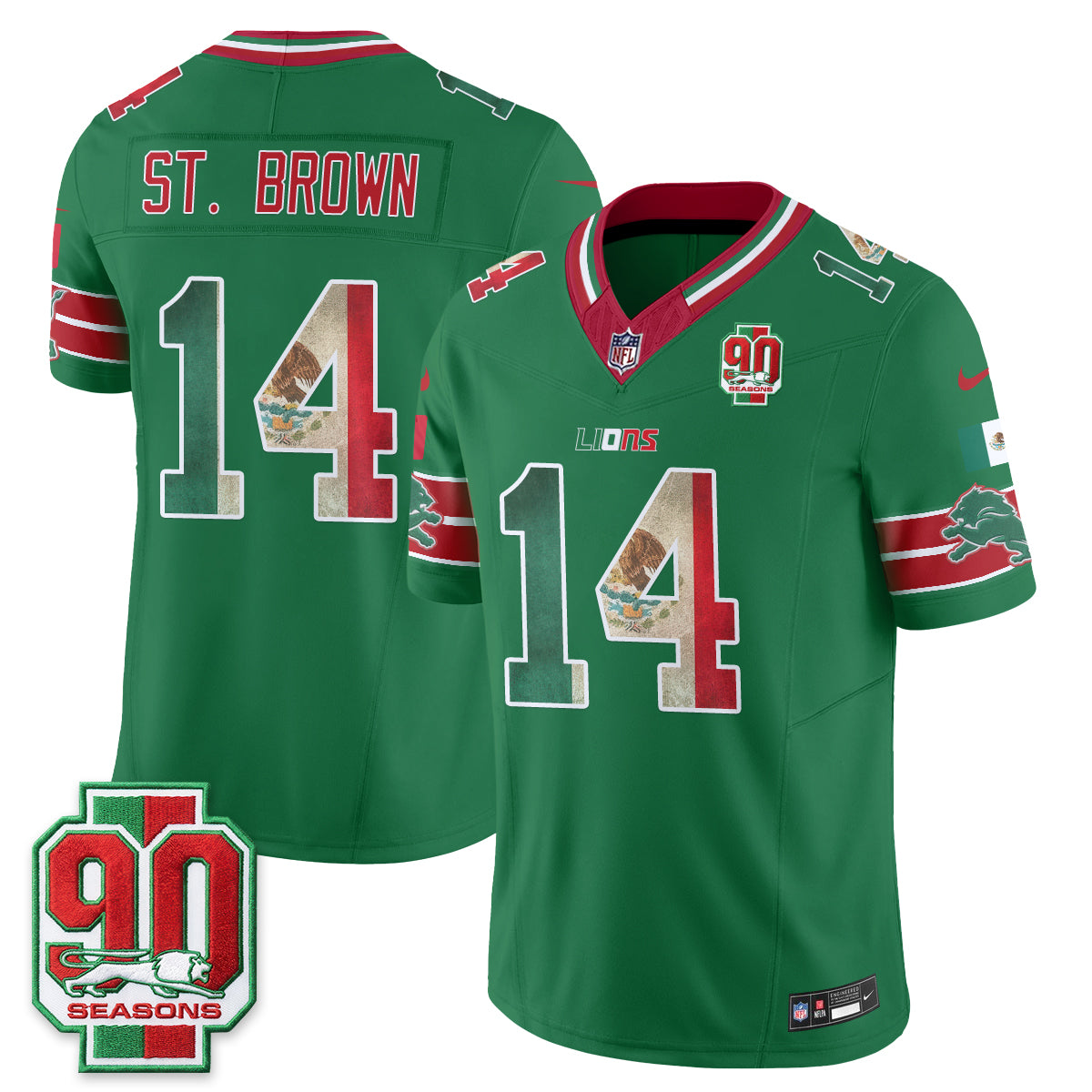 DET Mexico Edition Vapor Jersey - Stitched